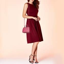 Pre Owned Prada Pink Saffiano Lux Leather Mini Galleria Tote