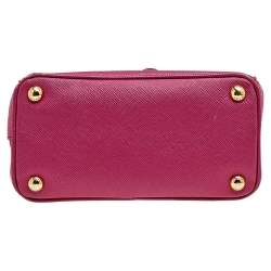 Pre Owned Prada Pink Saffiano Lux Leather Mini Galleria Tote