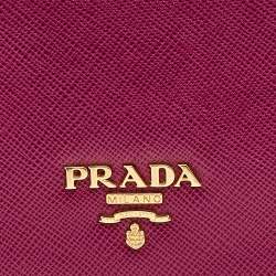 Pre Owned Prada Magenta Pink Saffiano Leather Continental Wallet