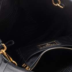 Pre Owned Prada Black Vitello Daino Leather Open Tote