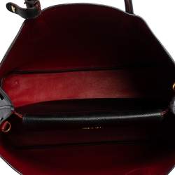 Pre Owned Prada Black Saffiano Leather Medium Double Handle Tote