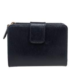 Pre Owned Prada Black Leather Bifold Wallet
