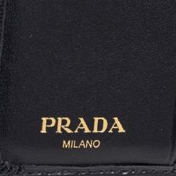Pre Owned Prada Black Leather Bifold Wallet