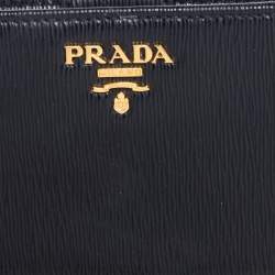 Pre Owned Prada Black Leather Bifold Wallet