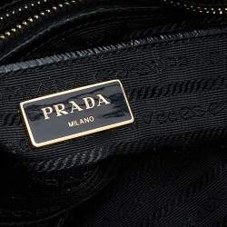 Pre Owned Prada Black Nylon and Saffiano Vernice Leather Tote