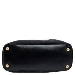 Pre Owned Prada Black Nylon and Saffiano Vernice Leather Tote