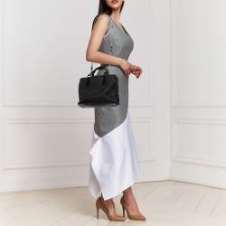 Pre Owned Prada Black Nylon and Saffiano Vernice Leather Tote