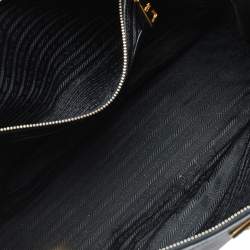 Pre Owned Prada Black Saffiano Lux Leather Large Double Zip Tote