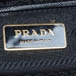 Pre Owned Prada Black Saffiano Lux Leather Large Double Zip Tote