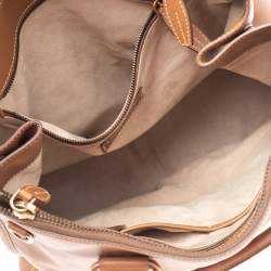 Pre Owned Prada Brown Leather Double Zip Tote