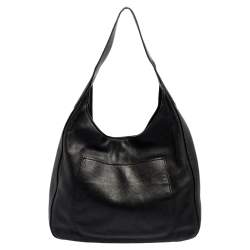 Pre Owned Prada Black Vitello Daino Leather Pocket Hobo