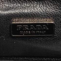 Pre Owned حقيبة يد علوية برادا إطار جلد سافيانو فضي