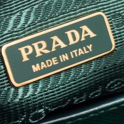 Pre Owned Prada Green Saffiano Leather Small Promenade Satchel