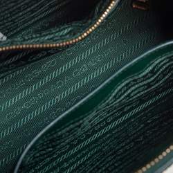 Pre Owned Prada Green Saffiano Leather Small Promenade Satchel