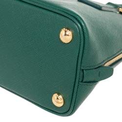Pre Owned Prada Green Saffiano Leather Small Promenade Satchel