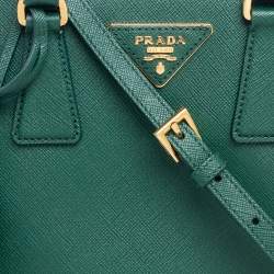 Pre Owned Prada Green Saffiano Leather Small Promenade Satchel