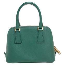 Pre Owned Prada Green Saffiano Leather Small Promenade Satchel