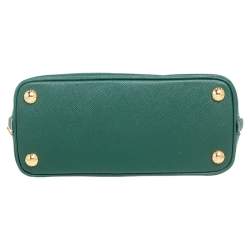 Pre Owned Prada Green Saffiano Leather Small Promenade Satchel