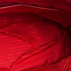 Pre Owned Prada Red Saffiano Lux Leather Large Galleria Double Zip Tote