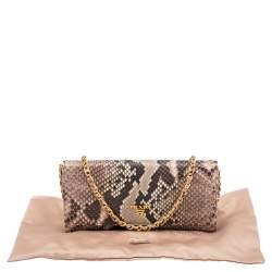 Pre Owned Prada Beige Python Oro Wallet on Chain
