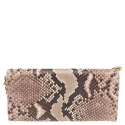 Pre Owned Prada Beige Python Oro Wallet on Chain