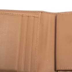 Pre Owned Prada Beige Saffiano Leather Compact Wallet