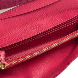 Pre Owned Prada Black Saffiano Leather Flap Continental Wallet