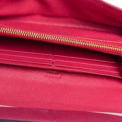 Pre Owned Prada Black Saffiano Leather Flap Continental Wallet