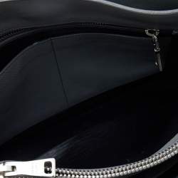 Pre Owned Prada Grey Saffiano Soft Leather Middle Zip Tote