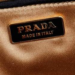 Pre Owned Prada Gold Satin Oversized Clutch