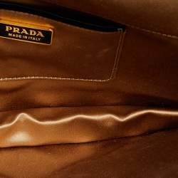 Pre Owned Prada Gold Satin Oversized Clutch