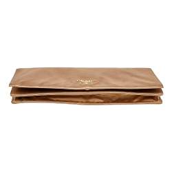 Pre Owned Prada Gold Satin Oversized Clutch