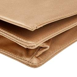 Pre Owned Prada Gold Satin Oversized Clutch