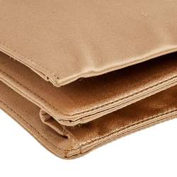 Pre Owned Prada Gold Satin Oversized Clutch