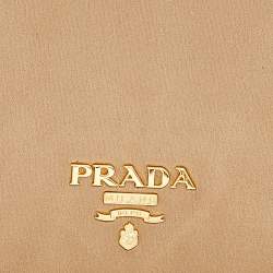 Pre Owned Prada Gold Satin Oversized Clutch
