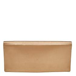 Pre Owned Prada Gold Satin Oversized Clutch