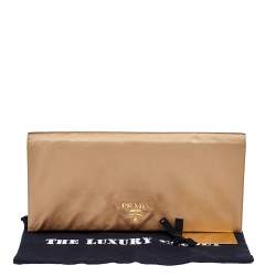 Pre Owned Prada Gold Satin Oversized Clutch