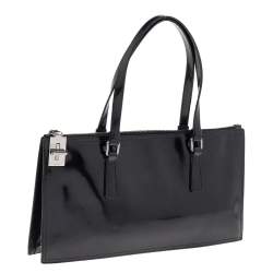 Pre Owned Prada Black Patent Leather Tote