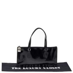 Pre Owned Prada Black Patent Leather Tote