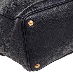 Pre Owned Prada Black Leather Vitello Daino Tote