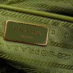 Pre Owned Prada Green Saffiano Leather Promenade XL Top Handle Bag