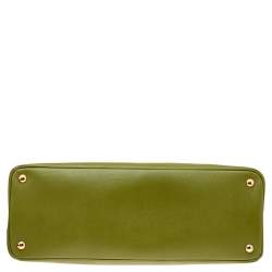 Pre Owned Prada Green Saffiano Leather Promenade XL Top Handle Bag