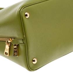 Pre Owned Prada Green Saffiano Leather Promenade XL Top Handle Bag