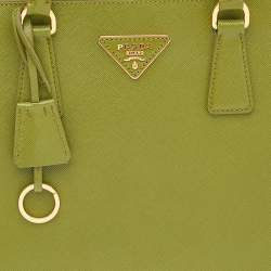 Pre Owned Prada Green Saffiano Leather Promenade XL Top Handle Bag