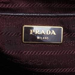 Pre Owned Prada Plum Saffiano Lux Leather Large Galleria Tote