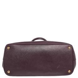 Pre Owned Prada Plum Saffiano Lux Leather Large Galleria Tote