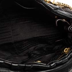 Pre Owned Prada Black Leather Dragon Satchel