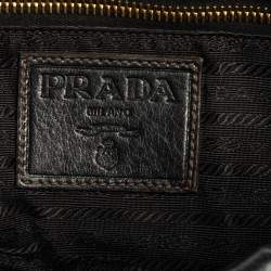 Pre Owned Prada Black Leather Dragon Satchel