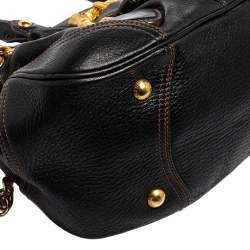 Pre Owned Prada Black Leather Dragon Satchel