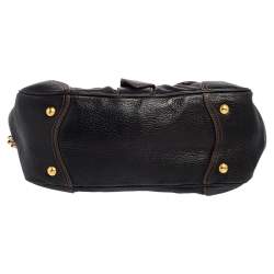 Pre Owned Prada Black Leather Dragon Satchel